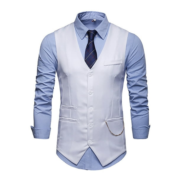 Generic Mens Slim Fit Single Breasted Waistcoat Dress Suit Vest 